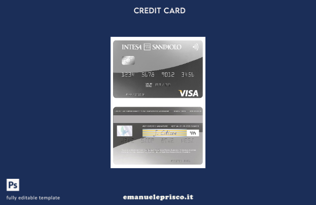 modello di carta visto Albania Intesa Sanpaolo Bank in stile verificato